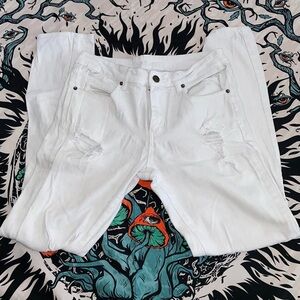 Rue 21 White Distressed Jeans
